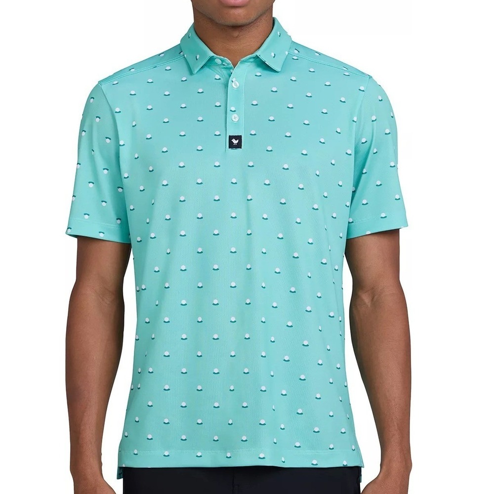 Bad Birdie Men's Aim Point Pique Polo Shirt Dusty Jade Golf XL NWT Tech Athletic